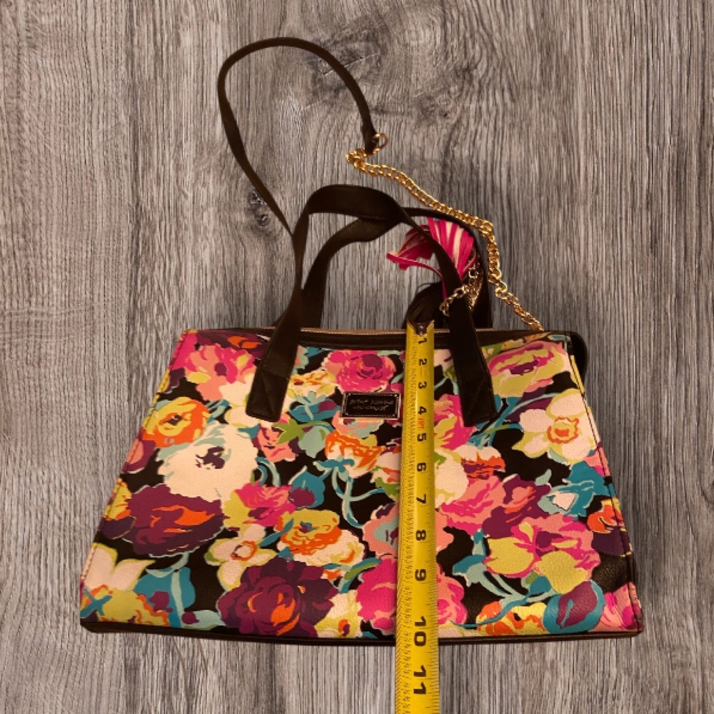 Betsey Johnson Floral Multicolor Crossbody Bag with Tassel Charm - Picture 6 of 10